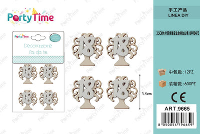 *3.5CM DECORAZIONE ALBERO 4PZ 18 BIANCA