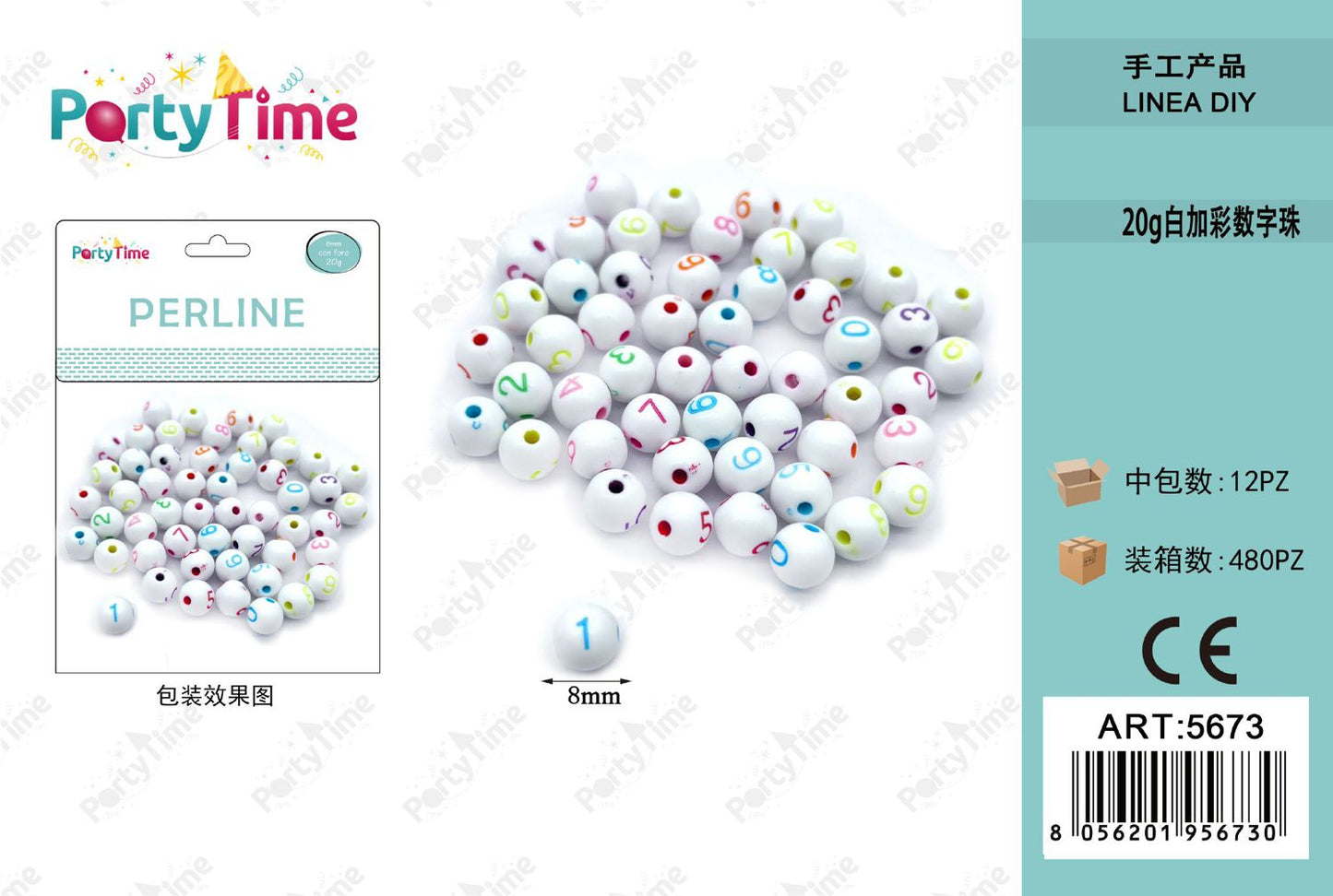 *perline 8mm colore misto