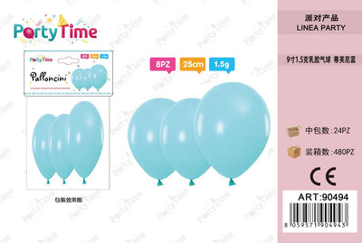 *PALLONCINI 1.5G 9" TIFFANY BLU