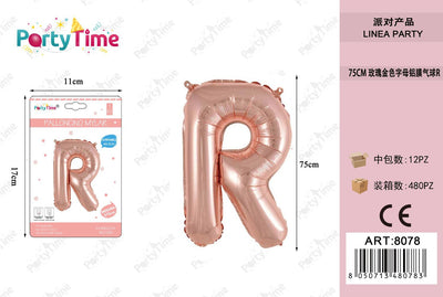 *75CM PALLONCINO IN ALLUMINIO ROSA ORO R