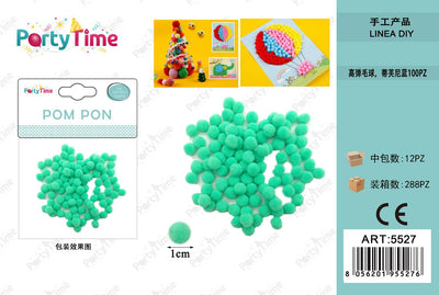 *POM PON 1CM 100PZ TIFFANY BLU