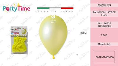 *palloncini gomma fluo 6pz giallo