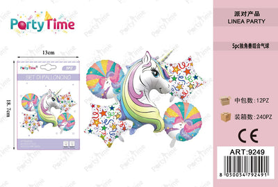 *5pz set di palloncini unicorno