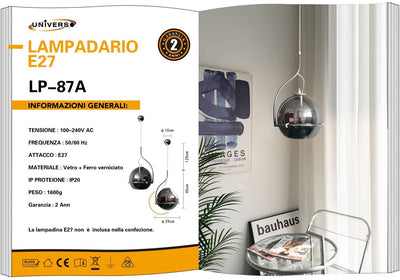 LAMPADARIO DA SOFFITTO/1XE27