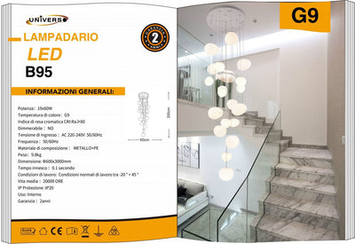 LAMPADARIO DA SOFFITTO/19*G9