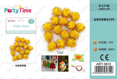 *POM PON 2.5CM 15PZ GIALLO