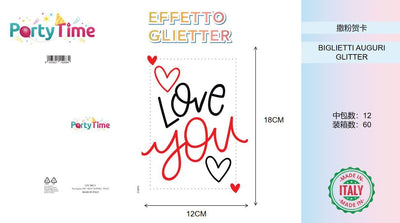 BIGLIETTO AMORE C/GLITTER