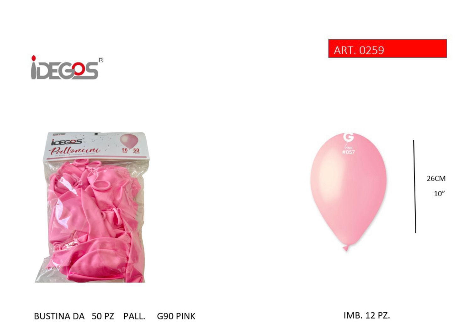 BUSTINE PALLONCINI GOMMA ROSA 50PZ