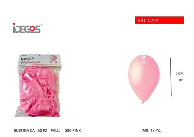 BUSTINE PALLONCINI GOMMA ROSA 50PZ