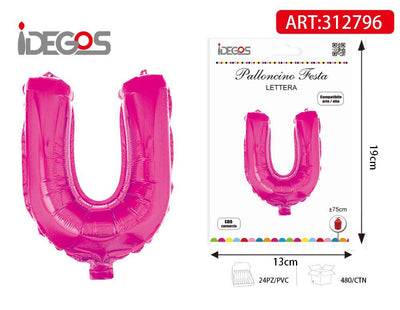 PALLONCINO 75CM ROSA LETTERE U