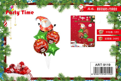 *SET DI PALLONCINO MYLAR BABBO NATALE63*75