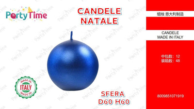 SFERA COLORATA D.60 H.60 BLU METALLIZZATO