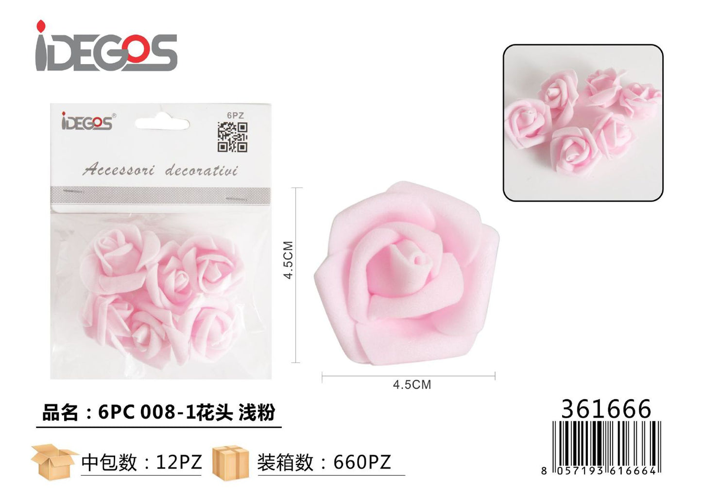 FIORI ROSE 6PZ ROSA