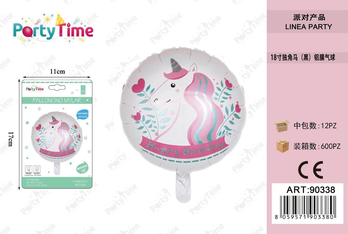 *palloncini mylar unicorn 50cm