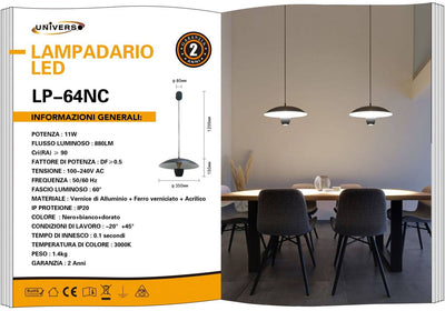 LAMPADARIO DA SOFFITTO/11W/3000K