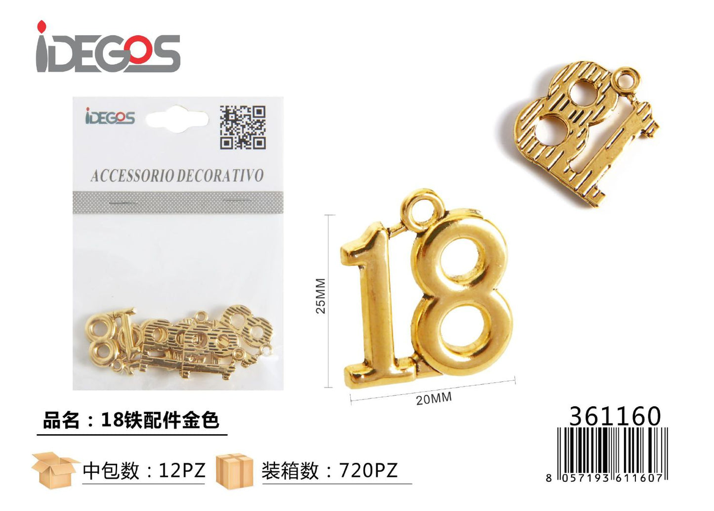 ACC/DECORATIVI A NUMERI 18 ORO