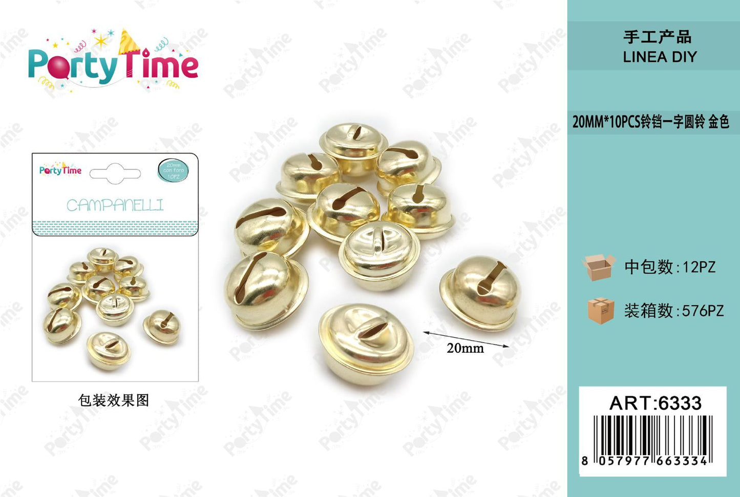 *CAMPANELLI ORO 20MM*10PZ