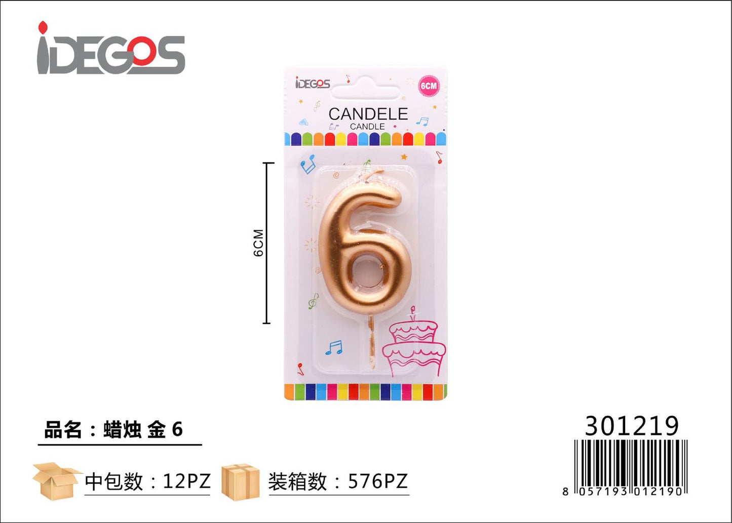 CANDELE  NUMERO ORO  6