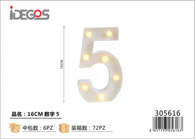 NUMERO DI LUCE LED 5 16CM