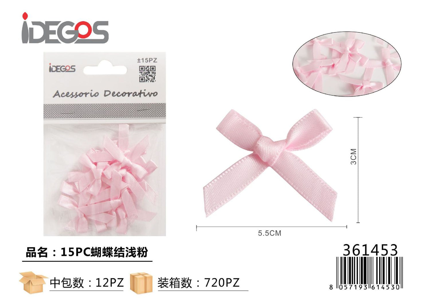 ACC/DECORATIVI A FIOCCO ROSA