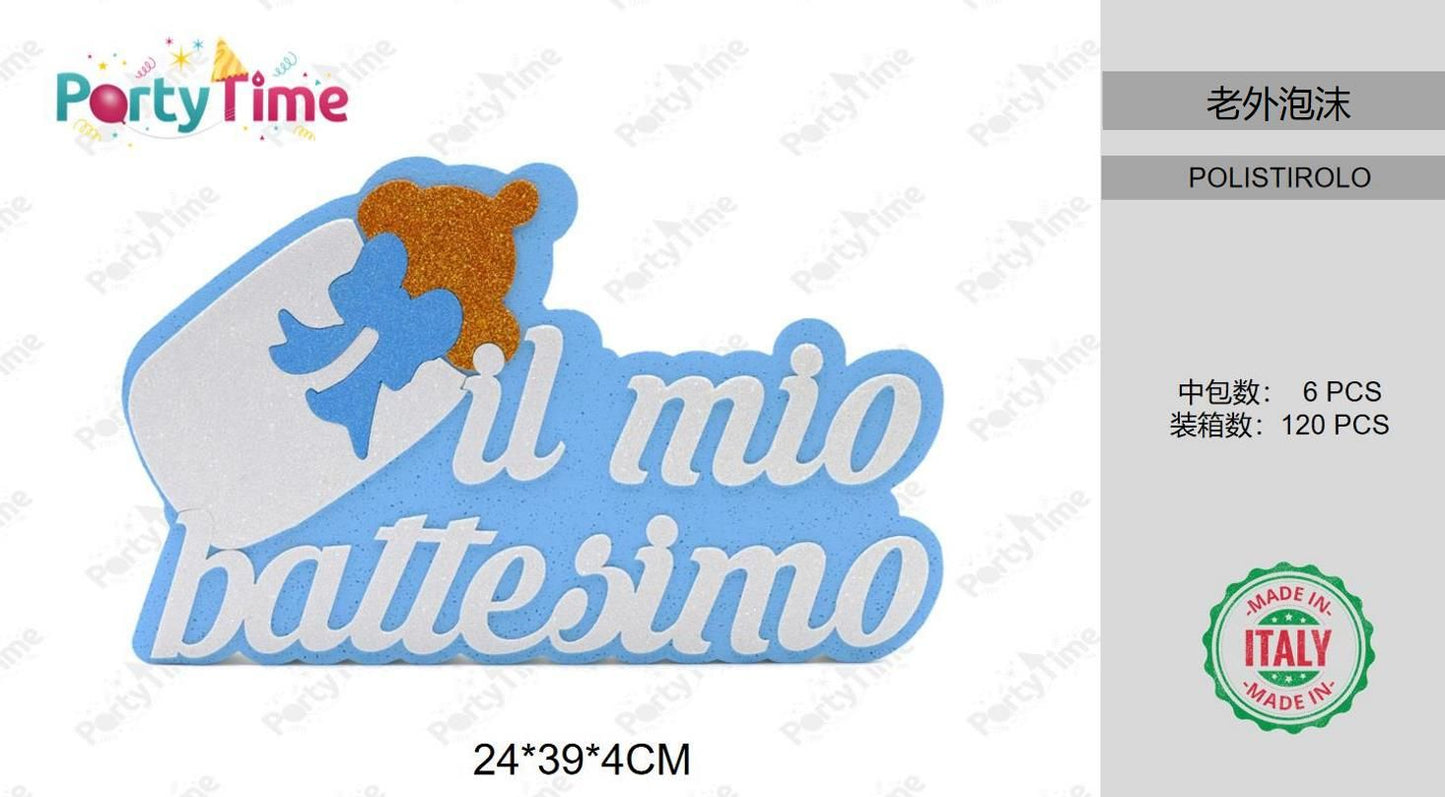 IL MIO BATTESIMO CELESTE BIBERON 24*39*4CM