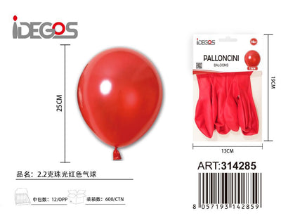 PALLONCINI PERLATO ROSSO 10PZ 2.2G