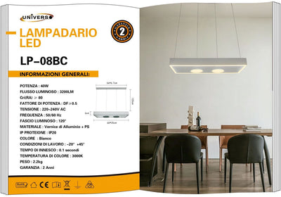 LAMPADARIO DA SOFFITTO/40W/3000K