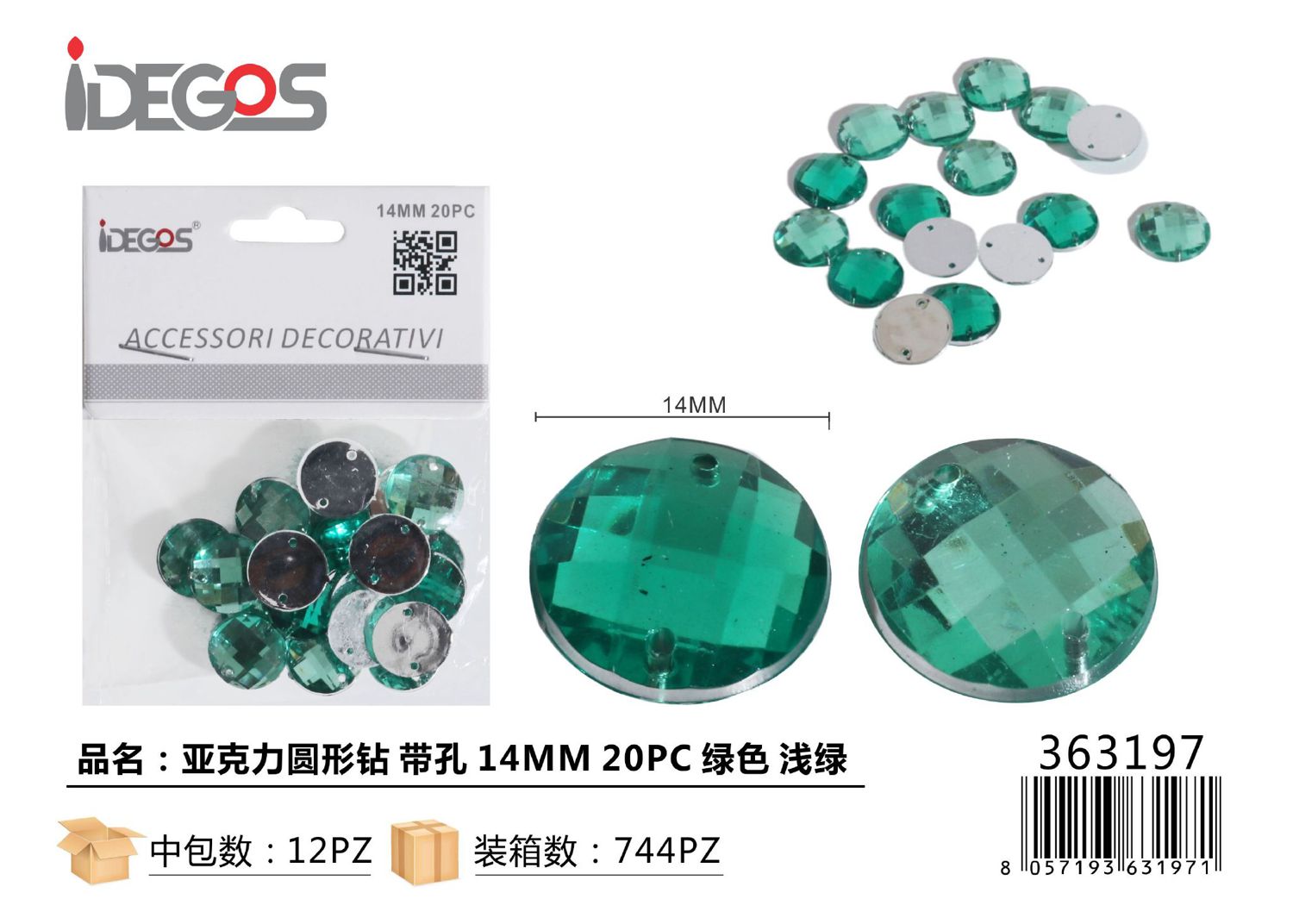 ACC/DECORATIVI CRISTALI VERDE