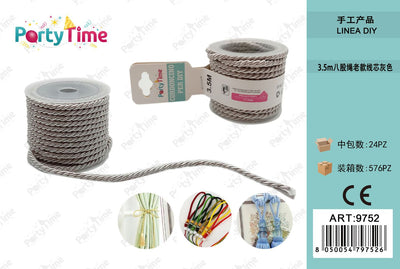 *CORDONCINO PER DIY 3.5m GRIGIO