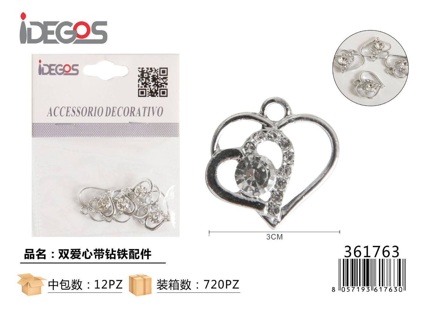 ACC/DECORATIVI CUORE CON STRASS