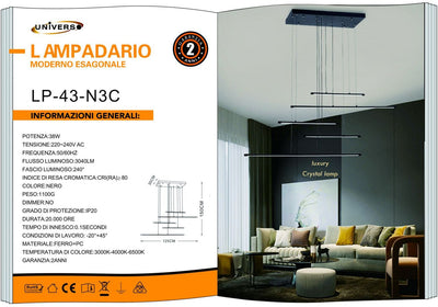 LAMPADARIO DA SOFFITTO /38W/3000K-6500K