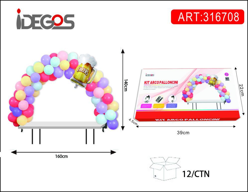 KIT ARCO PALLONCINI COLORATI