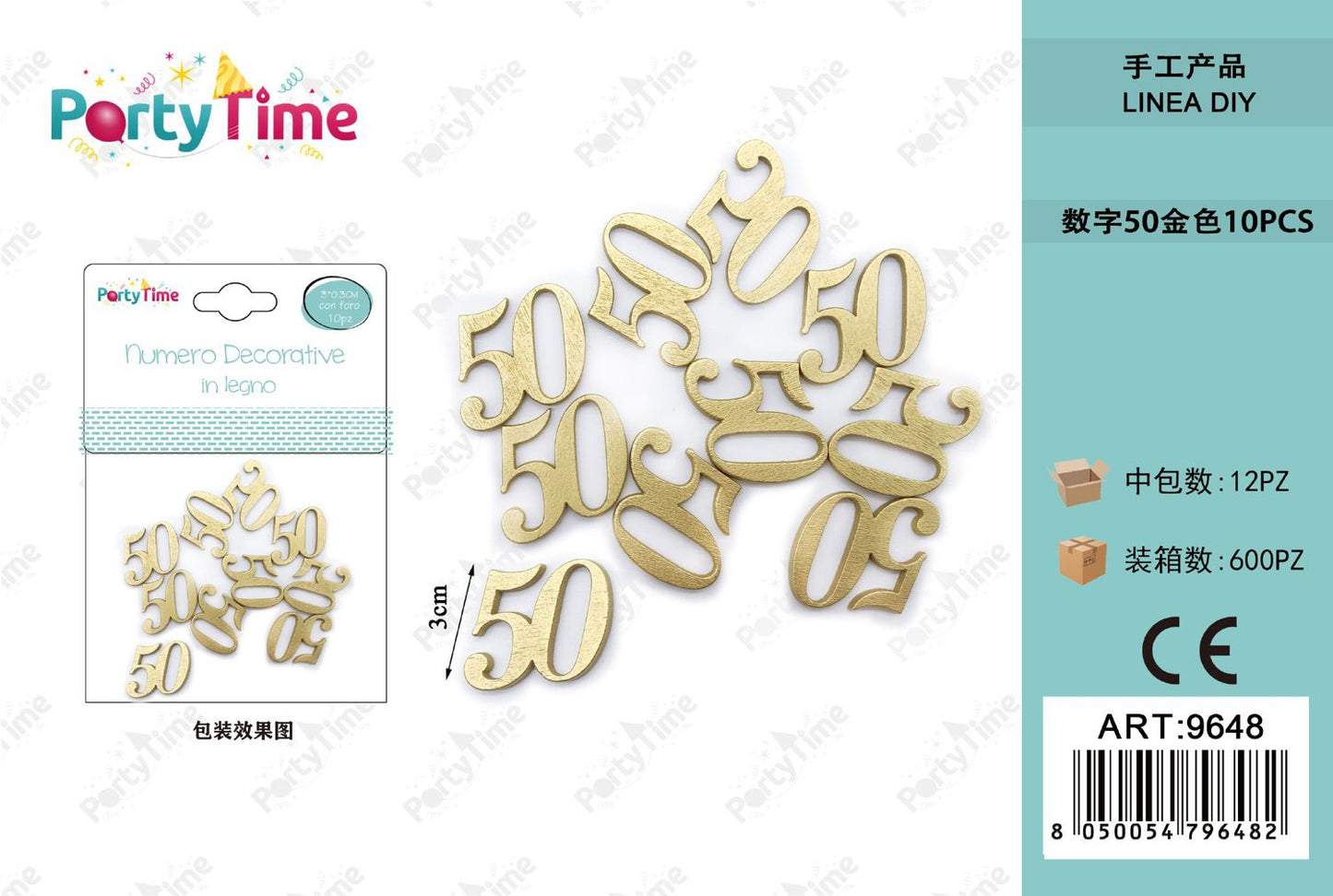 *ORO NUMERO DECORATIVO IN LEGNO 3CM*0.3CM