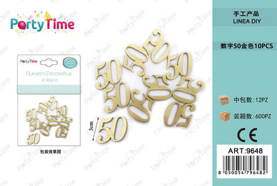 *ORO NUMERO DECORATIVO IN LEGNO 3CM*0.3CM