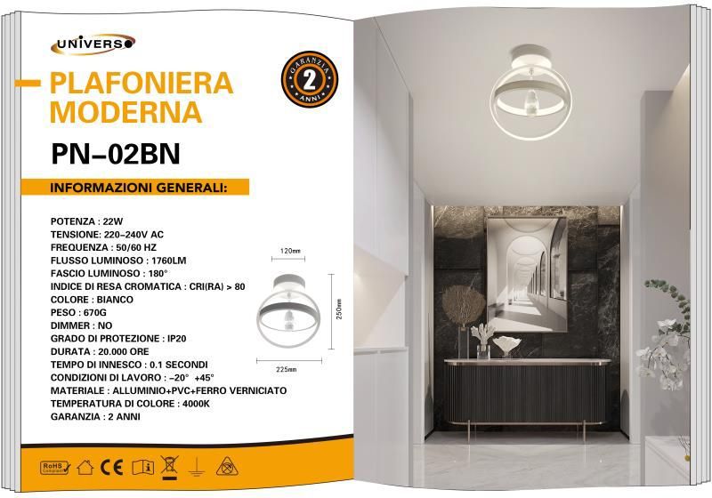 LAMPADARIO DA SOFFITTO/22W/4000K