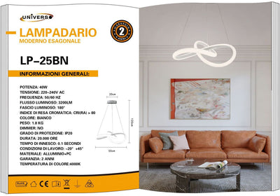 LAMPADARIO DA SOFFITTO /40W/4000K