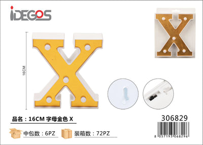 LETTERE CON LUCI LED X 16CM ORO