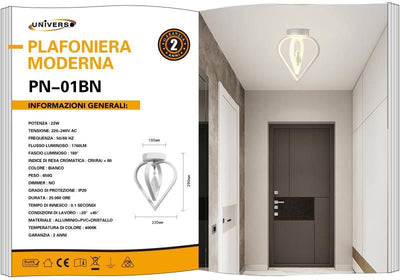 LAMPADARIO DA SOFFITTO/22W/4000K