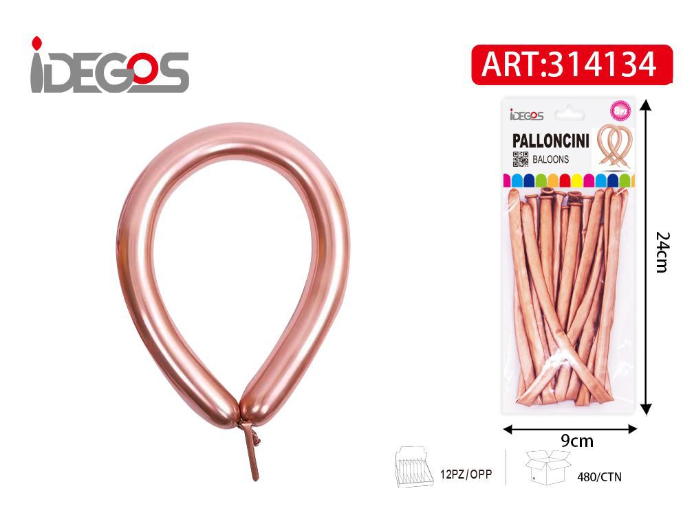 PALLONICINI LUNGO CROMO METALLICO ORO ROSSA 1.8G