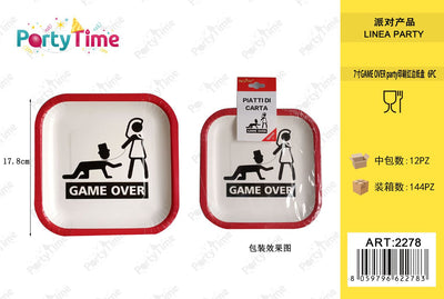 *PIATTI GAME OVER 6PZ 18CM