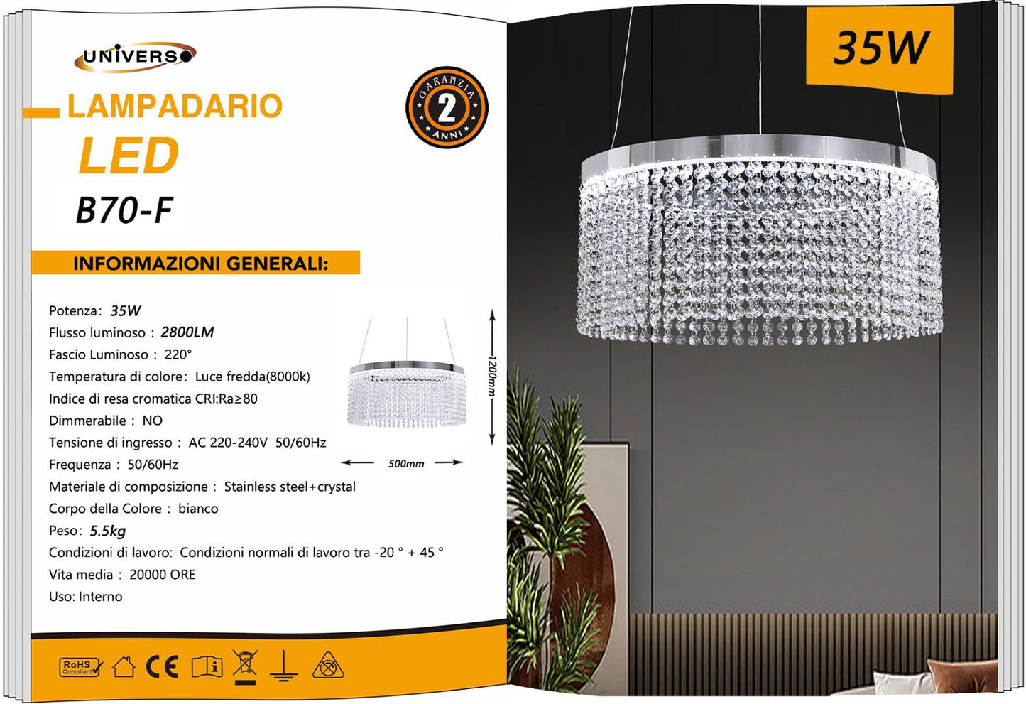 LAMPADARIO DA SOFFITTO/35W/8000K