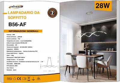 LAMPADARIO DA SOFFITTO/28W/6500K