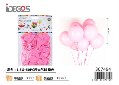 PALLONCINI IN LATTICE ROSA 50PZ 1.5G