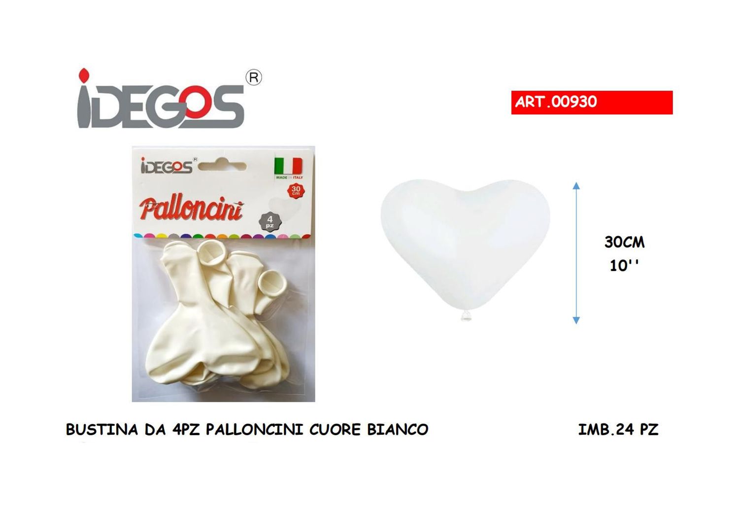 BLISTER 4 PZ CR CUORE BIANCO