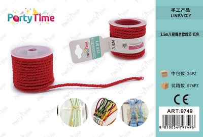 *CORDONCINO PER DIY 3.5m ROSSO