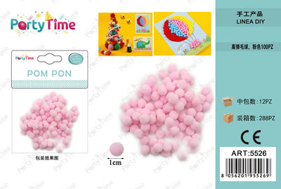 *POM PON 1CM 100PZ ROSA