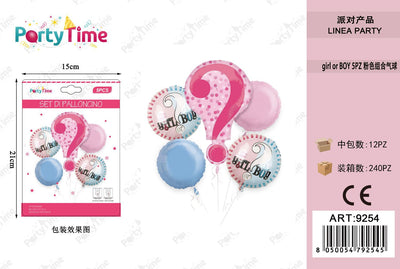 *SET DI PALLONCINI 'BOY OR GIRL' ROSA