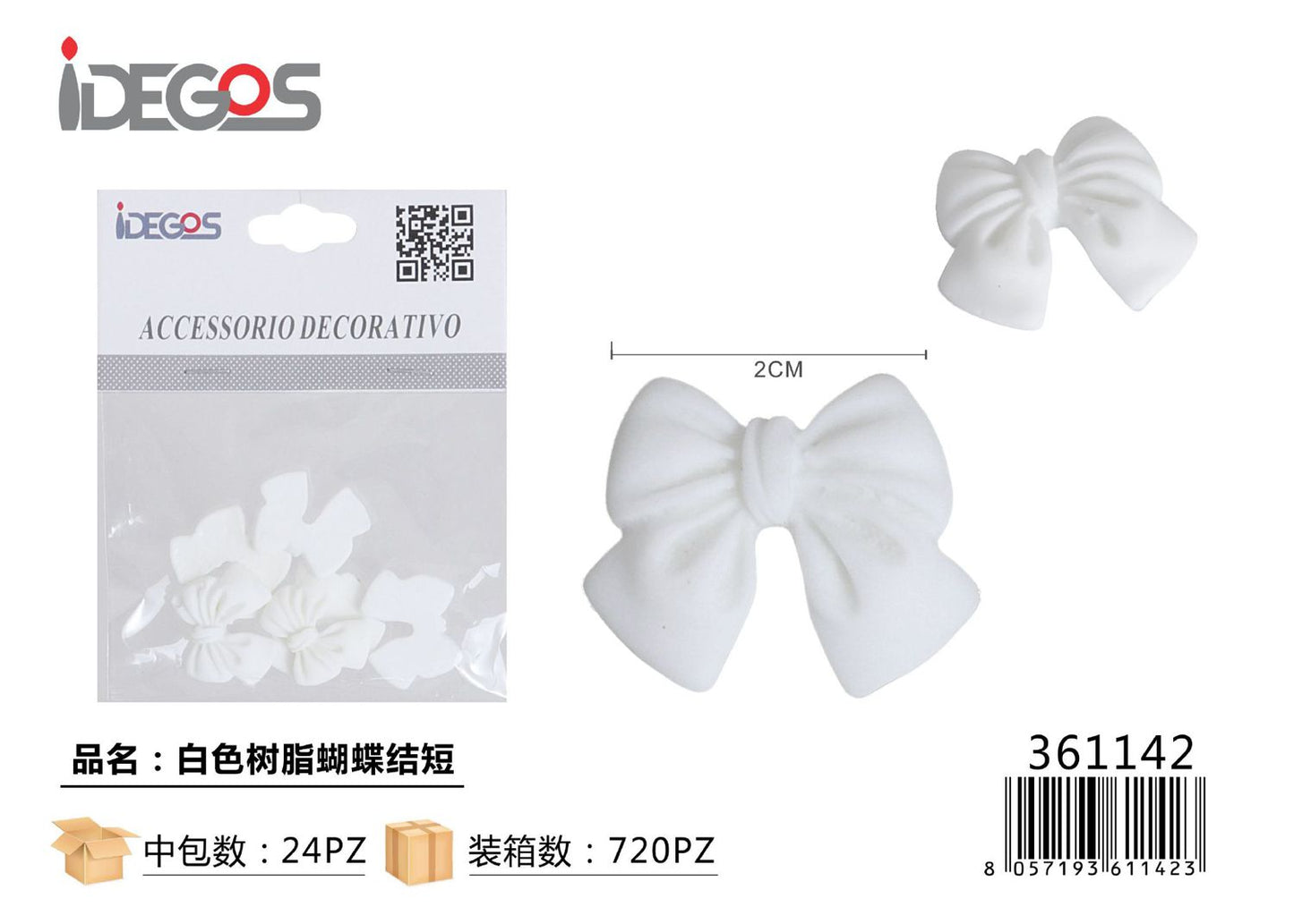 ACC/DECORATIVI A FIOCCO RESINE BIANCO