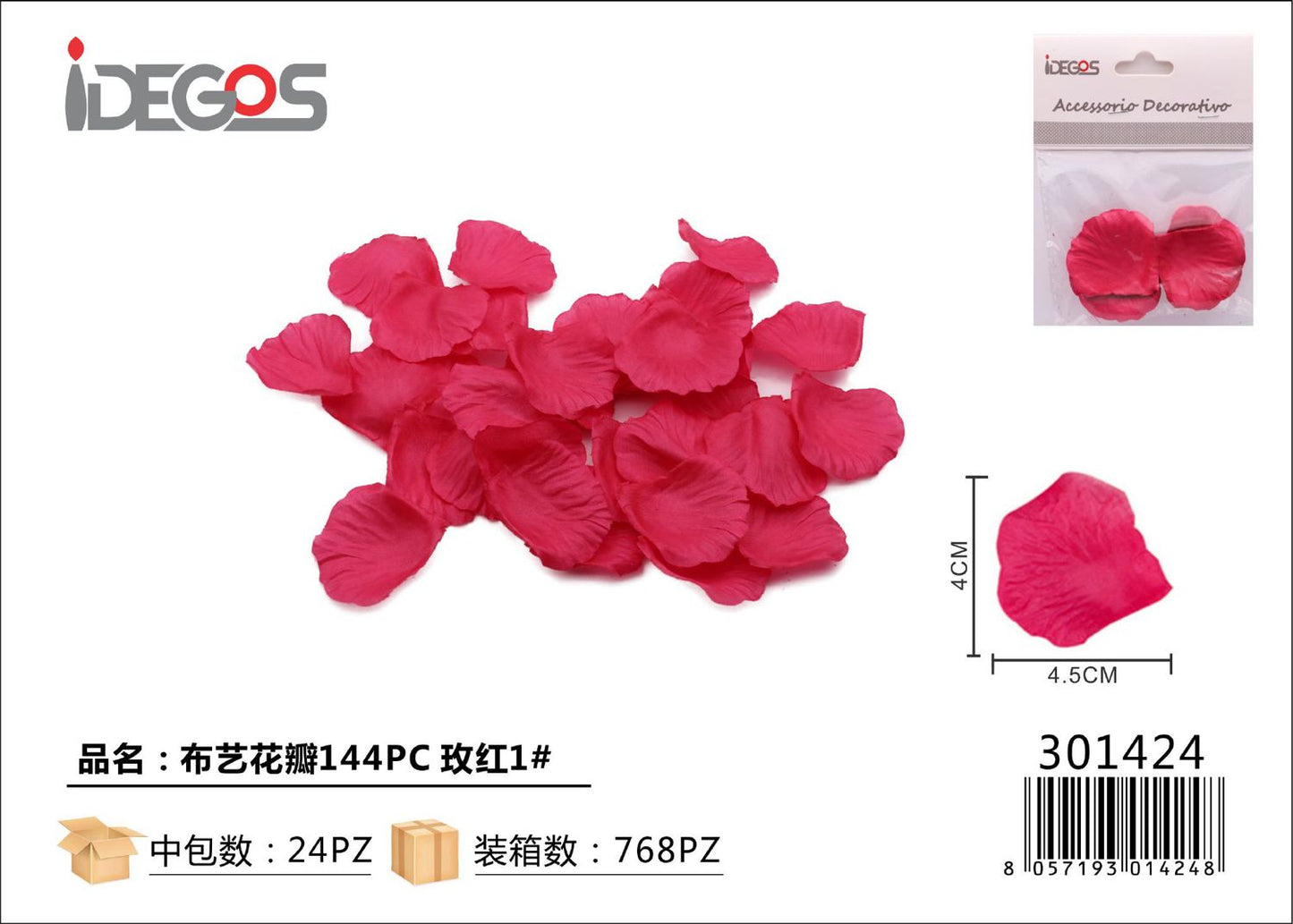 PETALI DI STOFFA ACCESSORI  ROSA ROSSO