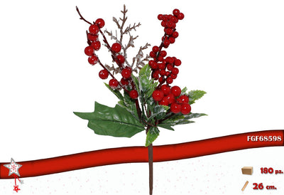 PICK CON BACCHE ROSSE E DECORAZIONI